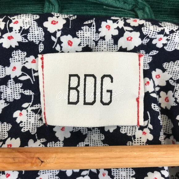 BDG Delia Corduroy Embroidered Varsity Jacket SZ XS Green - Picture 6 of 12